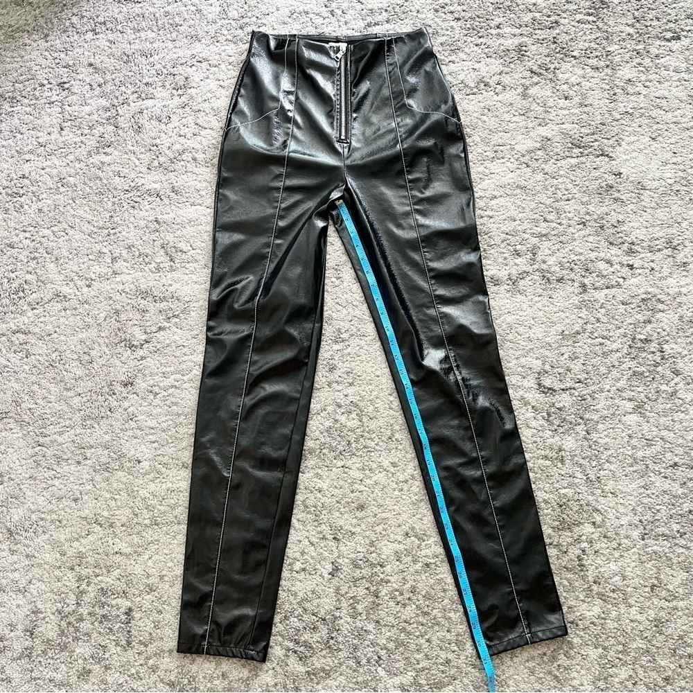 Sunday Best Vegan Leather Slim Fit Moto Tessy Pants-Black-Small - Picture 13 of 16